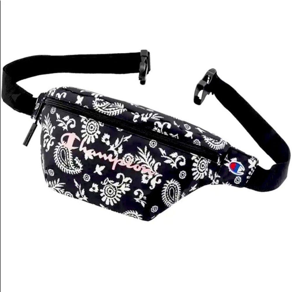 CHAMPION Avery Waist Pack Fanny Belt  “Black Combo” Paisley Print Pink